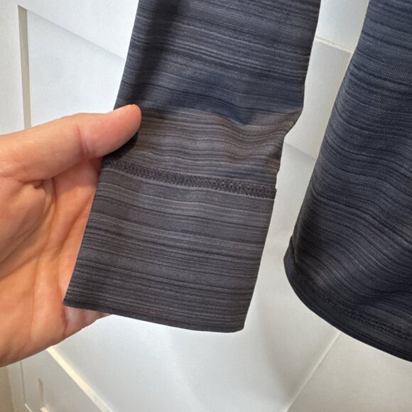 Athleta Womens Med Athletic Shirt Long sleeve Quarter zip Dk Gray zipper sleeve - Picture 8 of 12